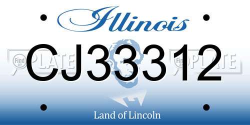 CJ33312 Illinois License Plate
