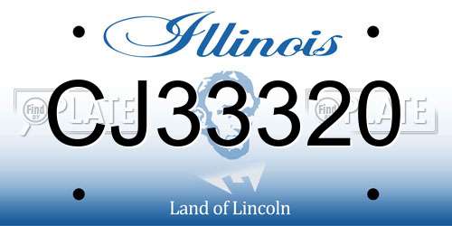 CJ33320 Illinois License Plate