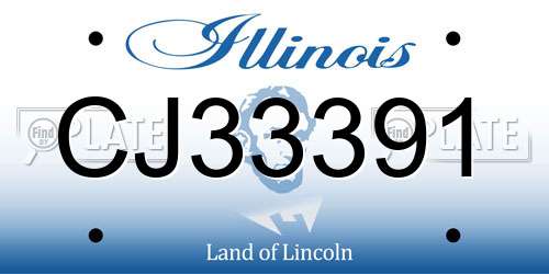 CJ33391 Illinois License Plate