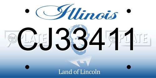 CJ33411 Illinois License Plate