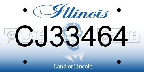 CJ33464 Illinois License Plate
