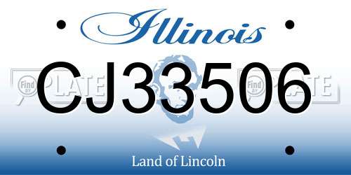 CJ33506 Illinois License Plate