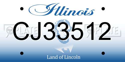 CJ33512 Illinois License Plate