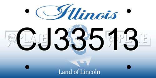 CJ33513 Illinois License Plate
