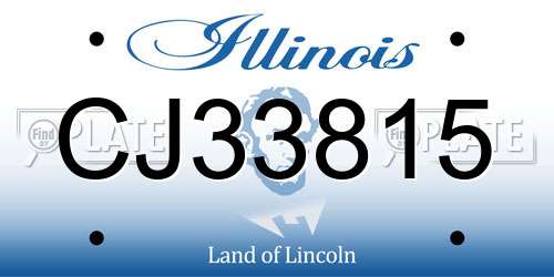 CJ33815 Illinois License Plate