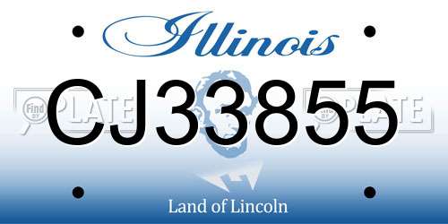 CJ33855 Illinois License Plate