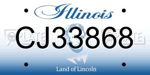 CJ33868 Illinois License Plate
