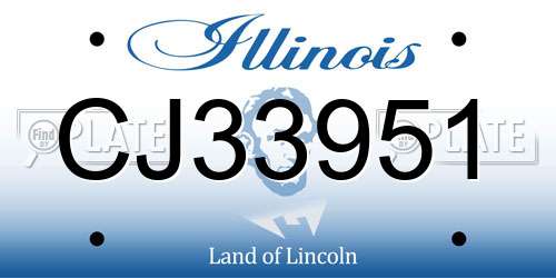 CJ33951 Illinois License Plate