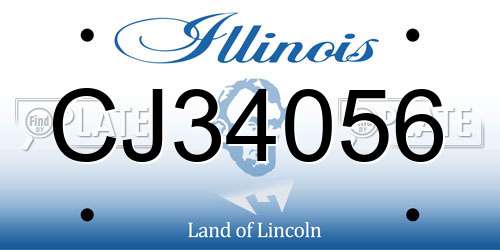 CJ34056 Illinois License Plate