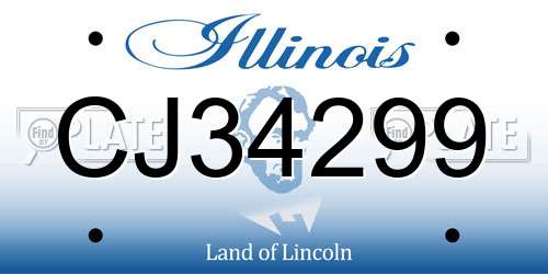 CJ34299 Illinois License Plate
