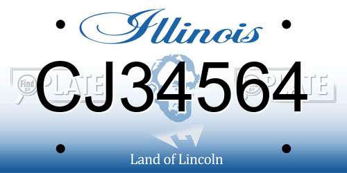 CJ34564 Illinois License Plate