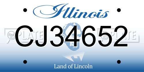 CJ34652 Illinois License Plate
