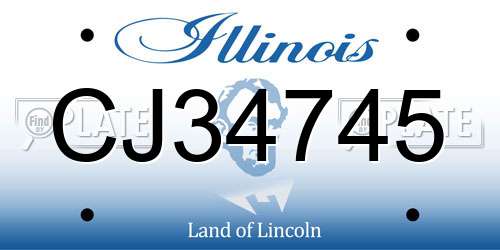 CJ34745 Illinois License Plate