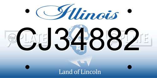 CJ34882 Illinois License Plate