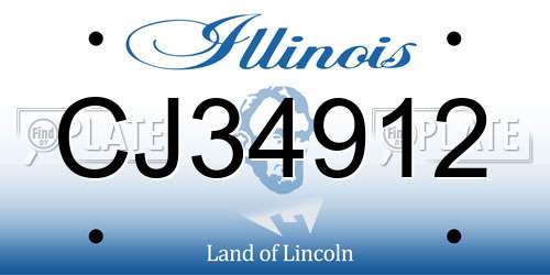 CJ34912 Illinois License Plate