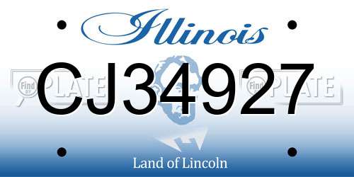 CJ34927 Illinois License Plate