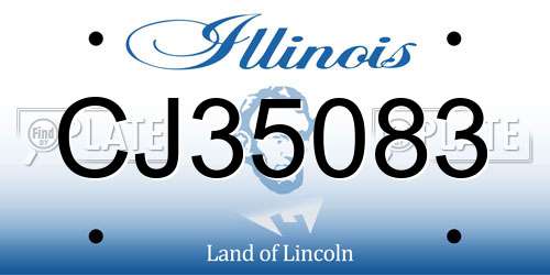 CJ35083 Illinois License Plate