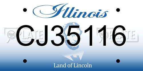 CJ35116 Illinois License Plate
