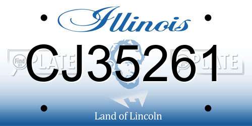 CJ35261 Illinois License Plate