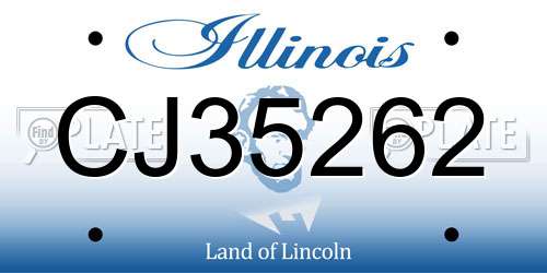 CJ35262 Illinois License Plate