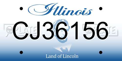 CJ36156 Illinois License Plate