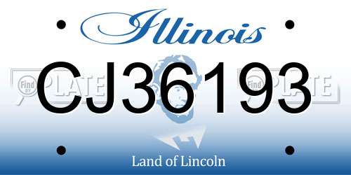 CJ36193 Illinois License Plate