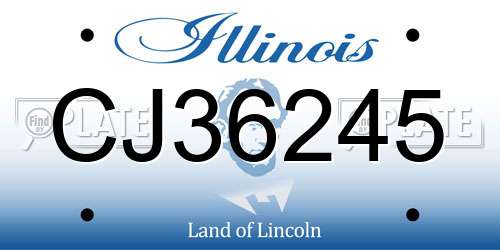 CJ36245 Illinois License Plate