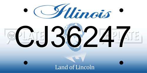 CJ36247 Illinois License Plate