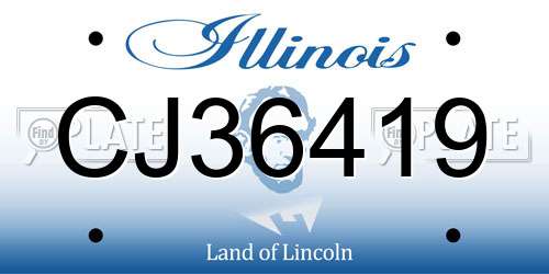 CJ36419 Illinois License Plate