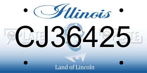 CJ36425 Illinois License Plate