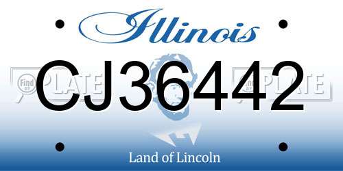 CJ36442 Illinois License Plate