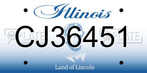 CJ36451 Illinois License Plate