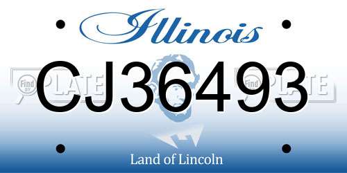CJ36493 Illinois License Plate