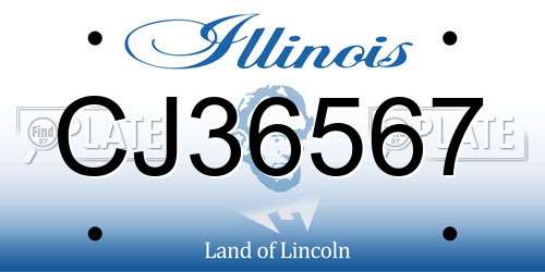 CJ36567 Illinois License Plate