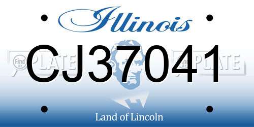 CJ37041 Illinois License Plate