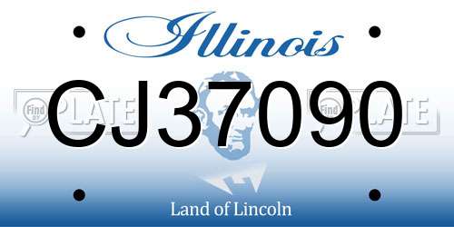 CJ37090 Illinois License Plate