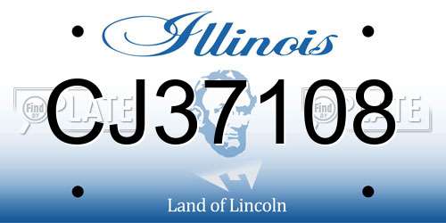 CJ37108 Illinois License Plate