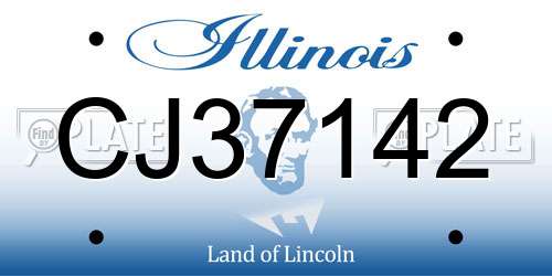 CJ37142 Illinois License Plate