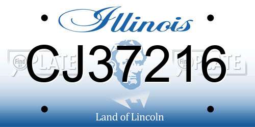 CJ37216 Illinois License Plate