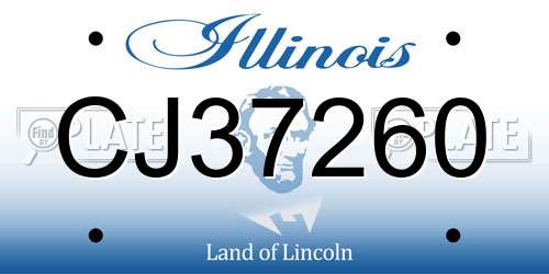 CJ37260 Illinois License Plate