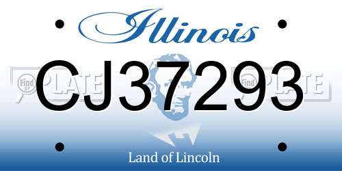 CJ37293 Illinois License Plate