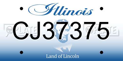 CJ37375 Illinois License Plate