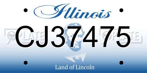 CJ37475 Illinois License Plate
