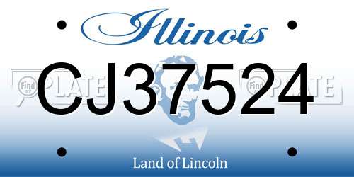CJ37524 Illinois License Plate