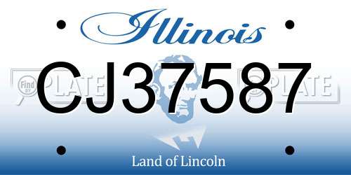 CJ37587 Illinois License Plate