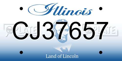 CJ37657 Illinois License Plate