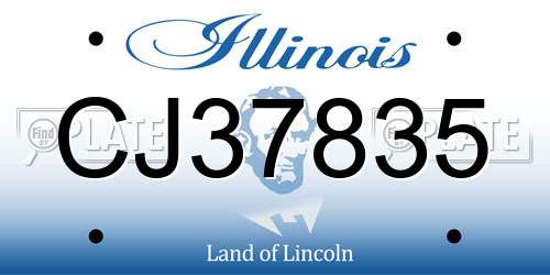 CJ37835 Illinois License Plate