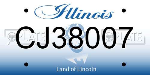 CJ38007 Illinois License Plate