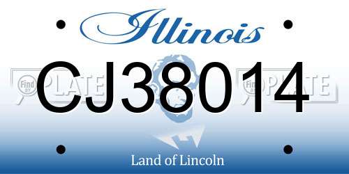 CJ38014 Illinois License Plate