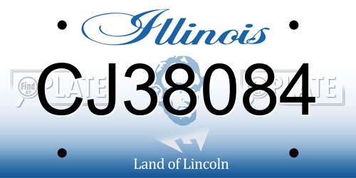 CJ38084 Illinois License Plate